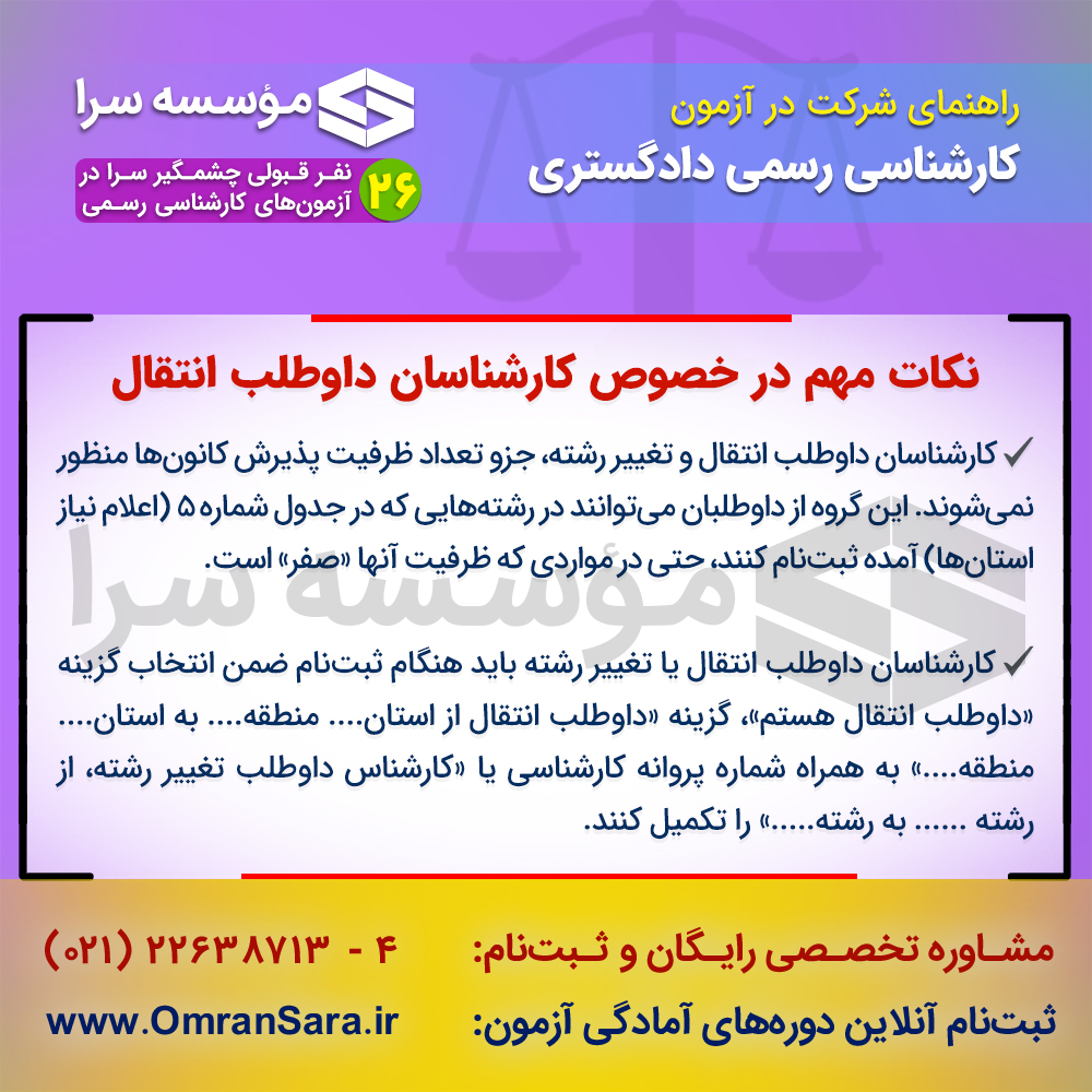 راهنمای ثبت نام آزمون کارشناس رسمی دادگستری